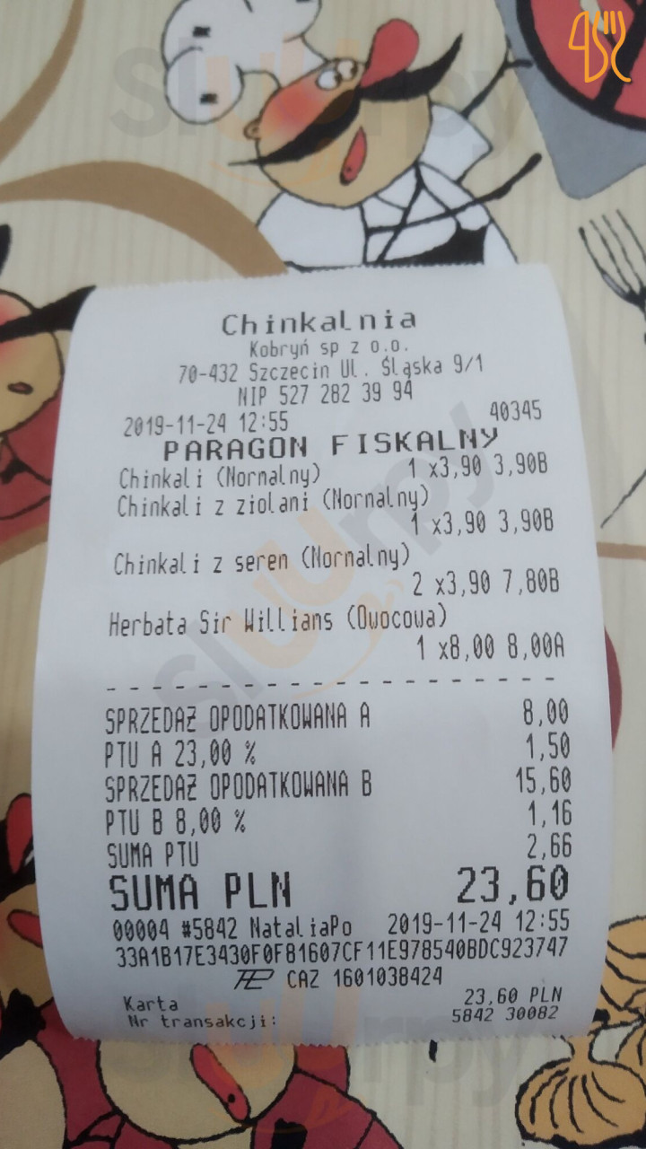 Chinkalnia Gruzińska Menu