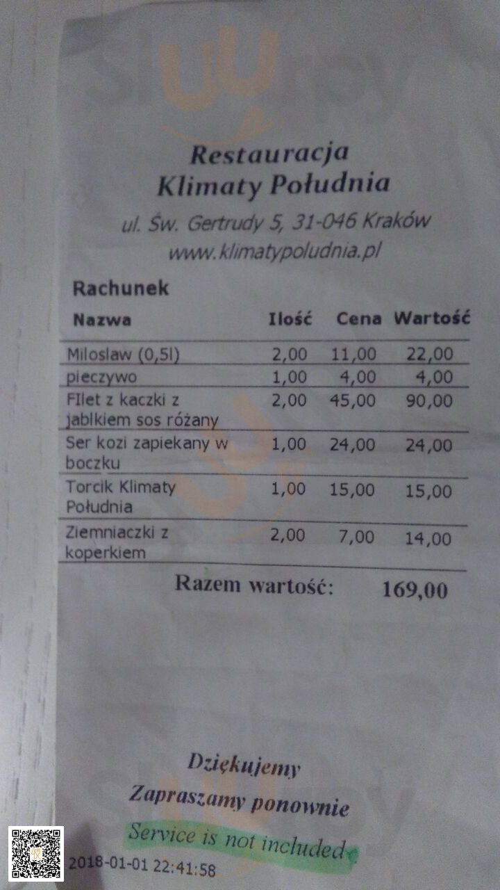 U Martusiowej Menu