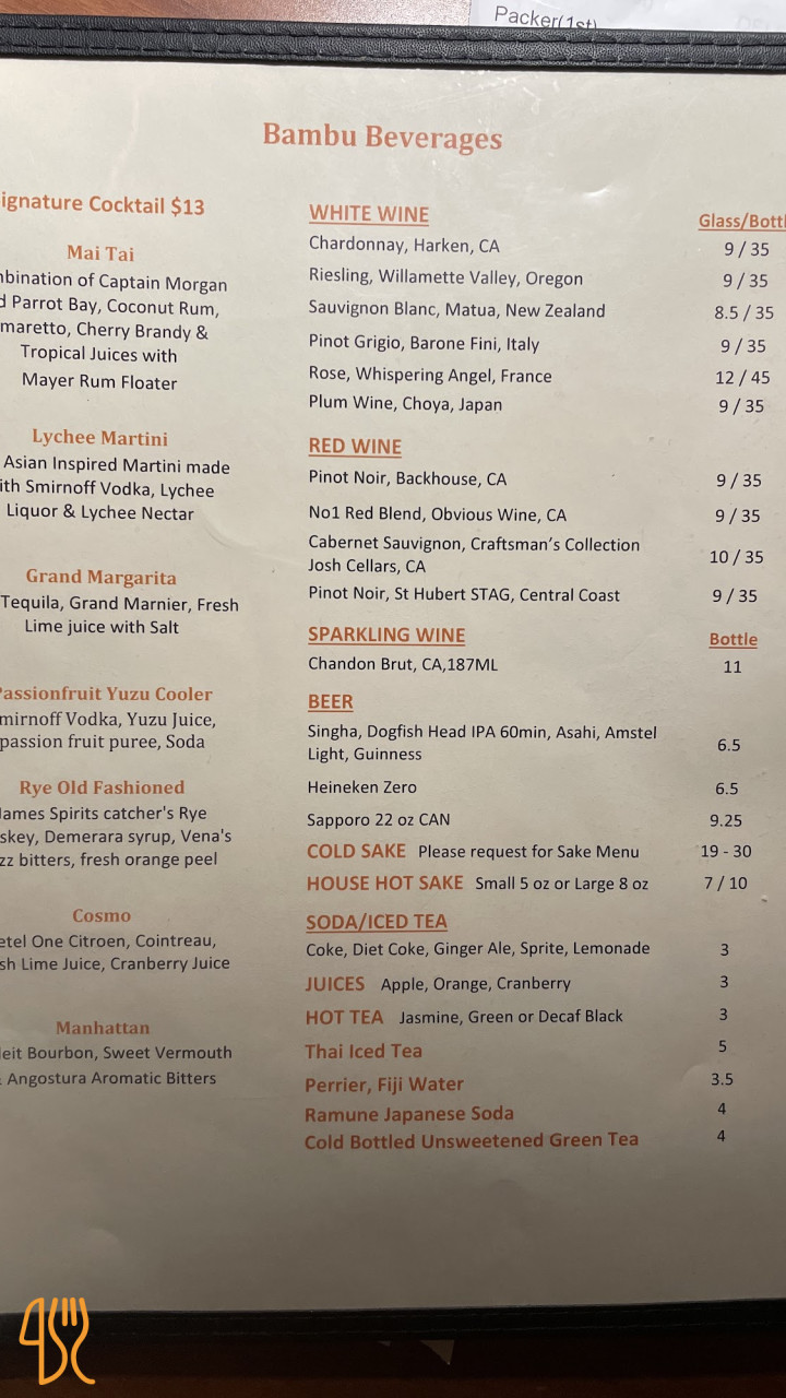 Mały Stolik Bistro Menu