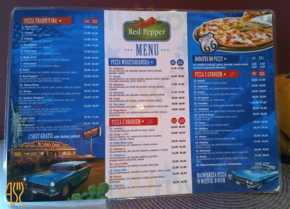 Pizzeria Red Pepper Menu