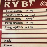 Pstrągarnia Menu