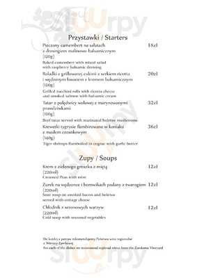 Kuchnia Śląska U Franka Menu