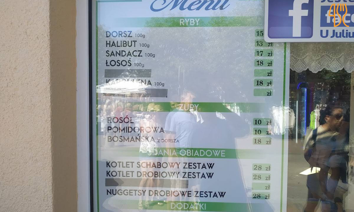 Smazalnia Ryb U Juliusza Menu