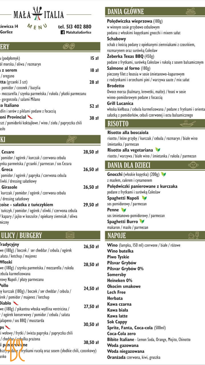 Kombinat Bistro Menu