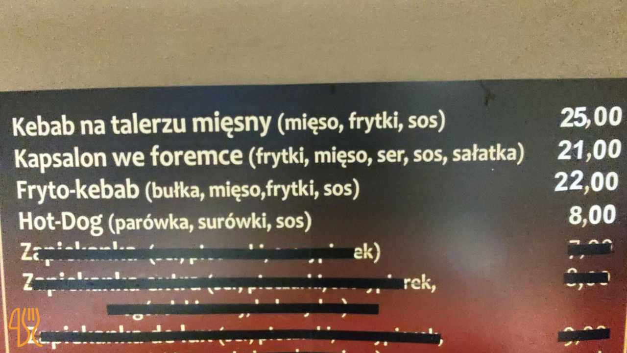 Kebab Z Gwoździem Menu