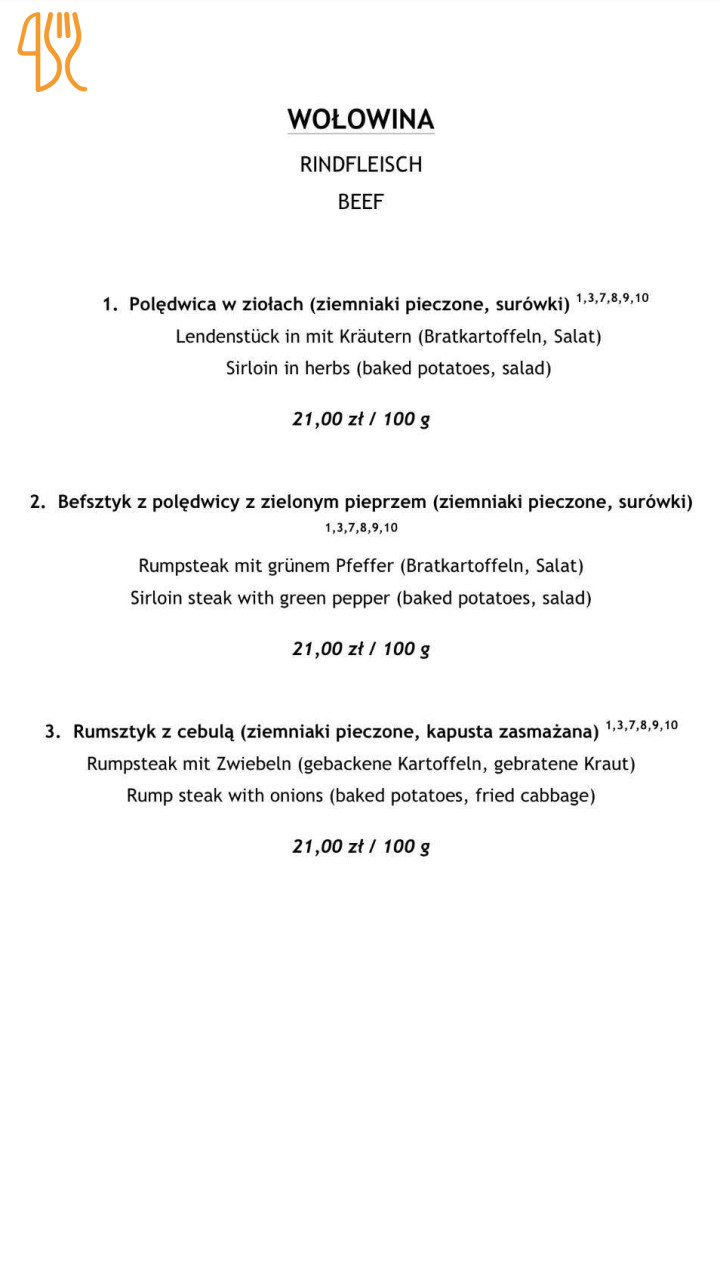 Truckera Menu
