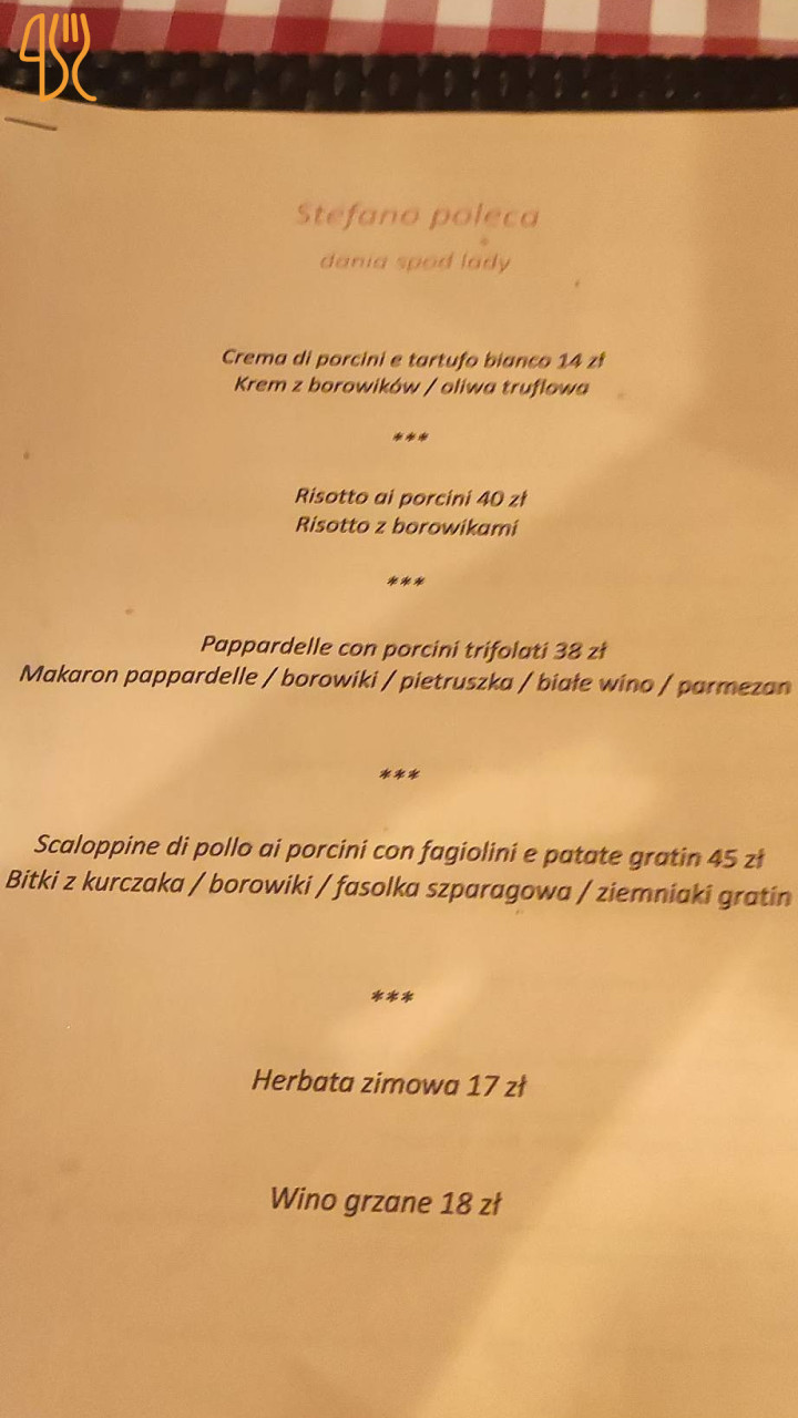 Trattoria Da Stella Menu