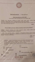 Willa Marta Bohema, Szczawnica menu