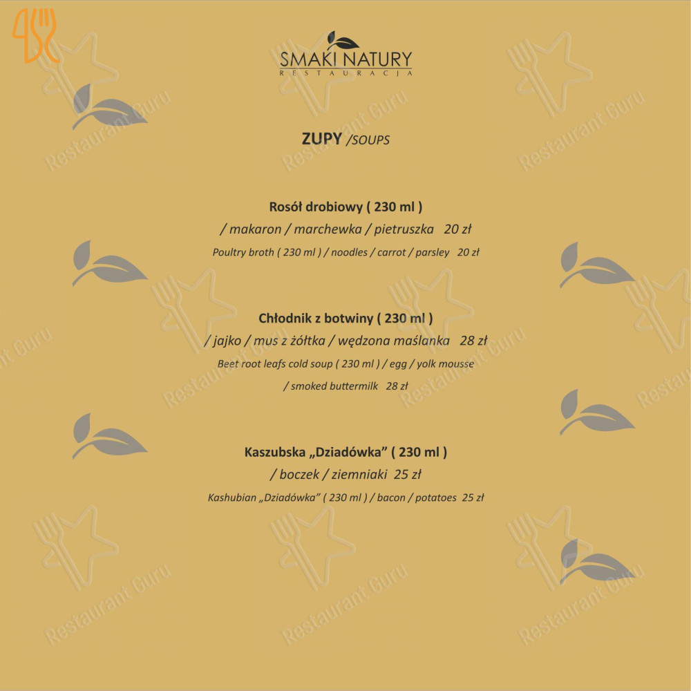 Smaki Natury Menu