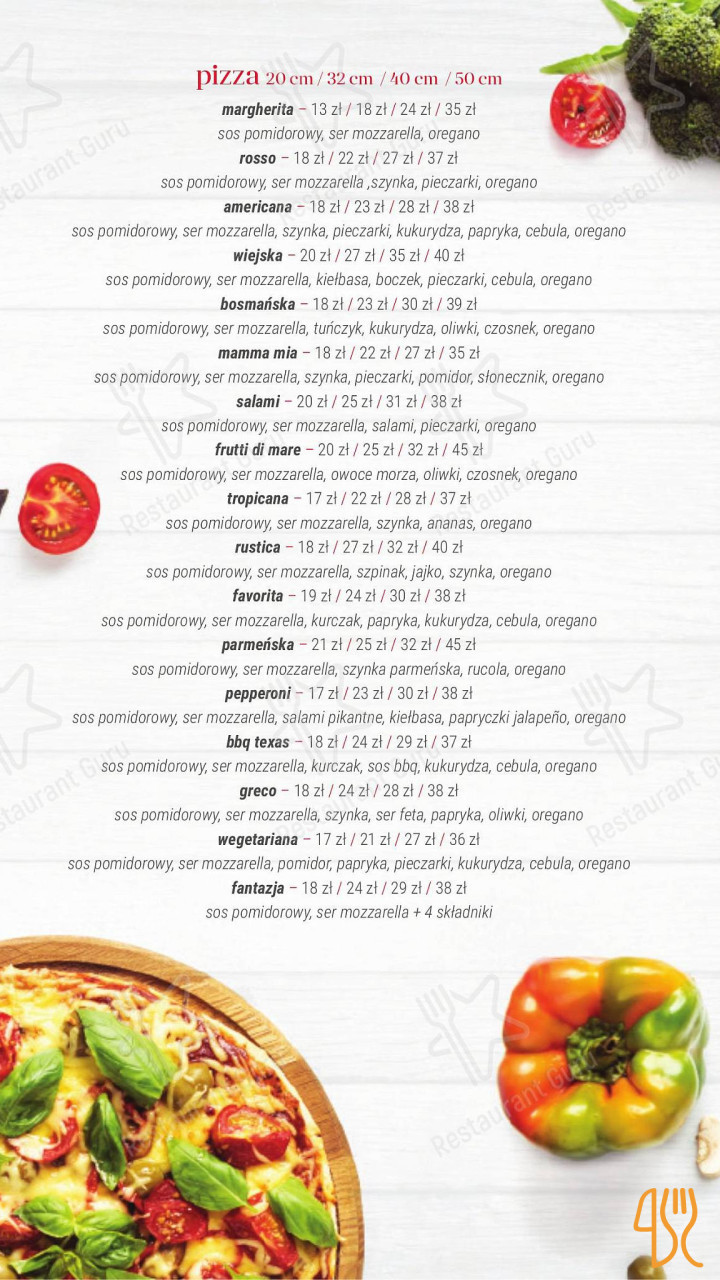 Rosso Pizzeria I Pierogarnia Menu