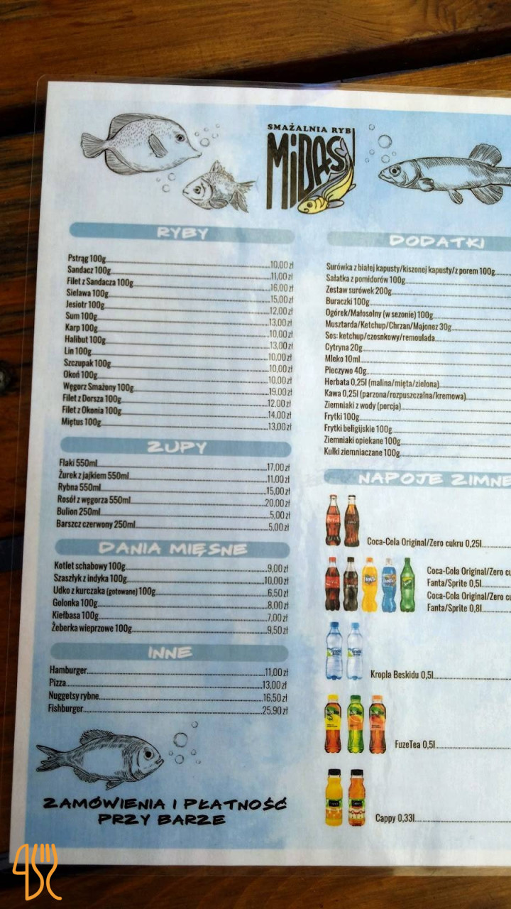 Ryba Przy Kominku Smażalnia Menu
