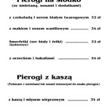 Pierr..ogarrr…nia „u Aniołów” Menu