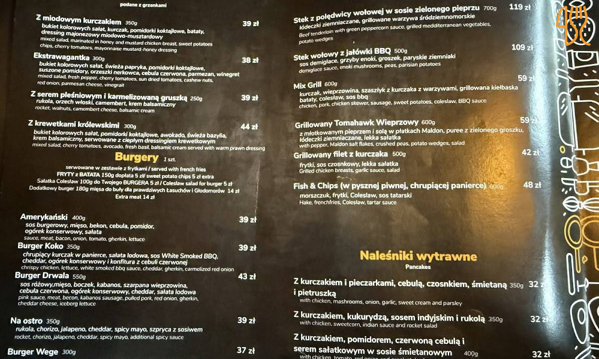 Powozownia Pub Menu