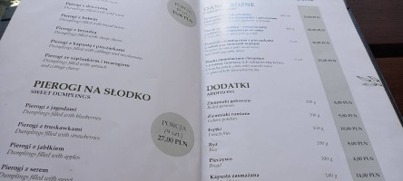 Jawor menu