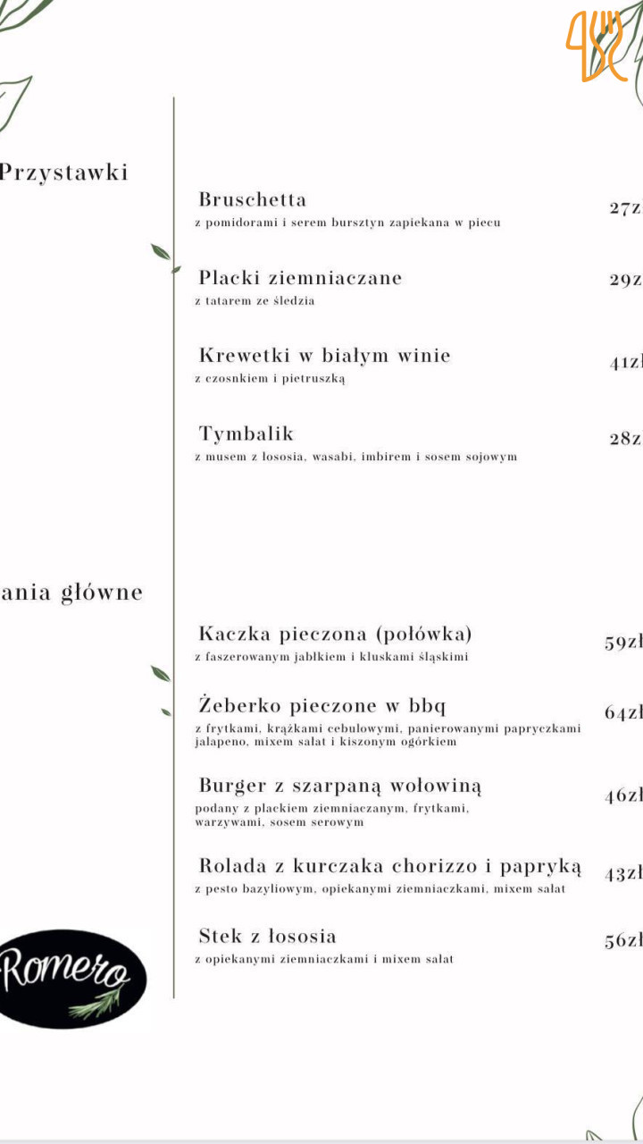 Romero Menu