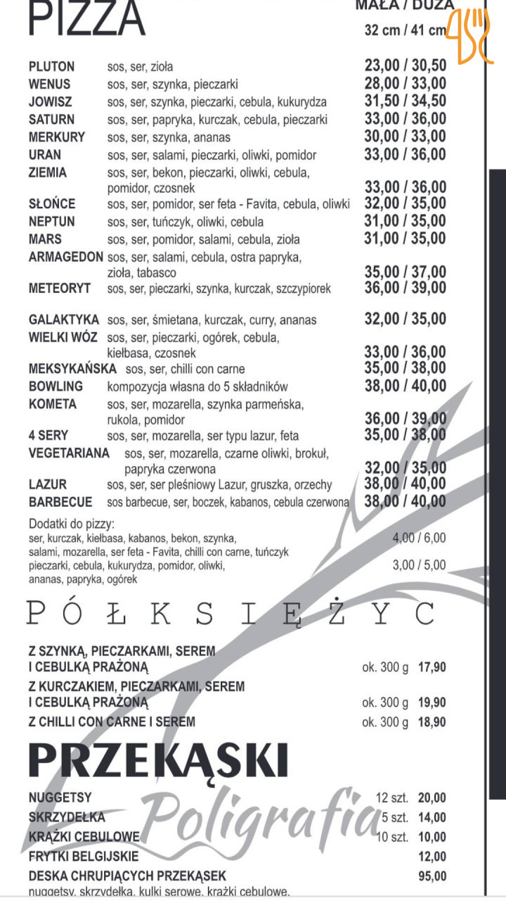 Bowling Pub Pizza Menu