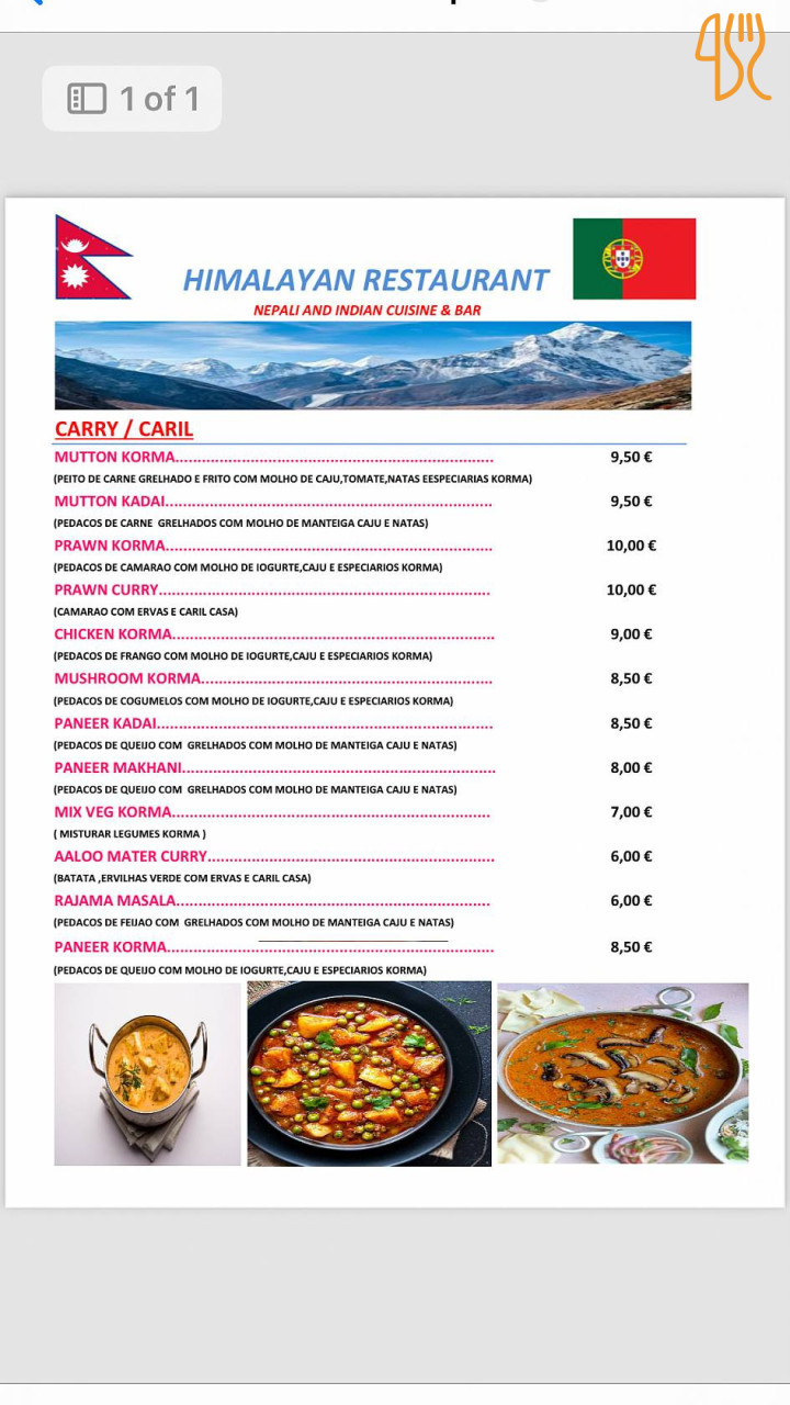 Zamkowa Menu