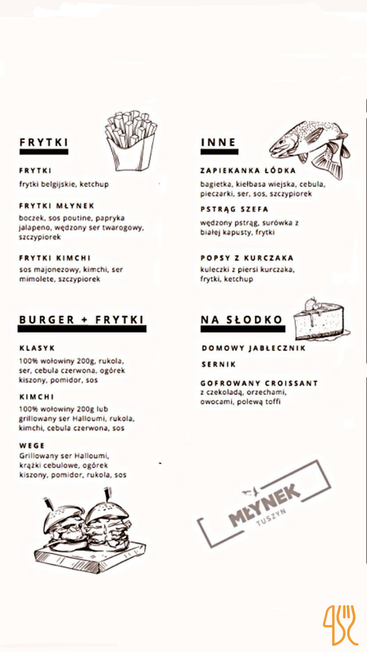 Recreation Center Młynek Menu