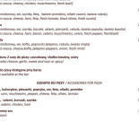 Sala Bankietowa Cynamon Menu