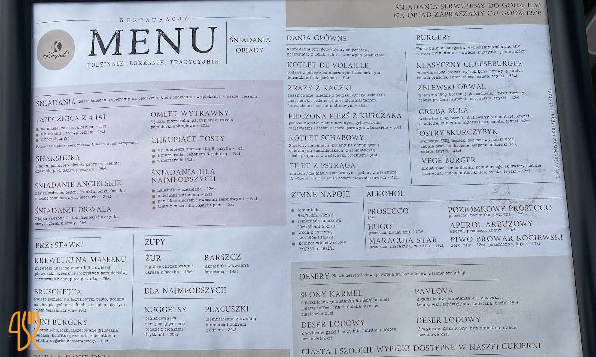 Akademia Kropek Menu