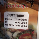 Pizzeria Fantazja Menu