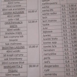 Restauracja-bar Zamkowa Menu