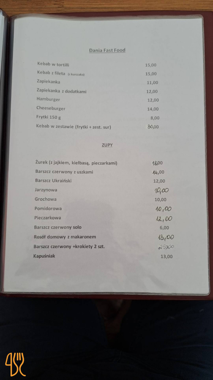 Zajazd Na Rozdrożu Alicja I Arkadiusz Kośmider Menu