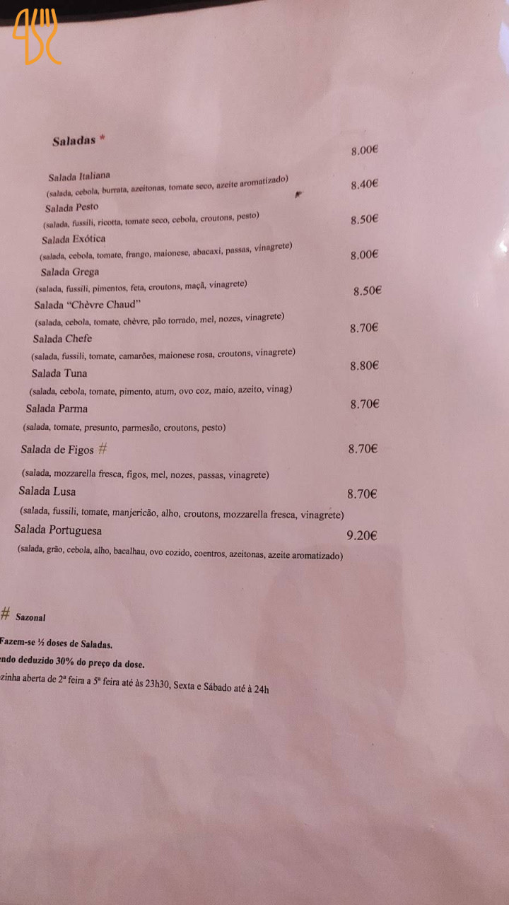 Sala Bankietowa Cynamon Menu
