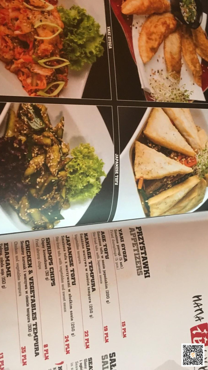 Hana Sushi Japanese Menu