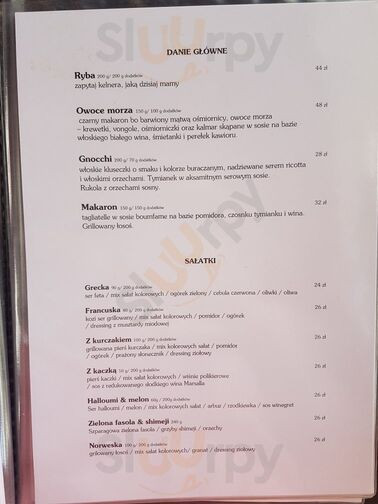 Restauracja W Kamienicy Maciej Nyklewicz Menu