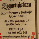 Dom Zegarmistrza Menu