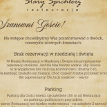 Stary Spichlerz Menu