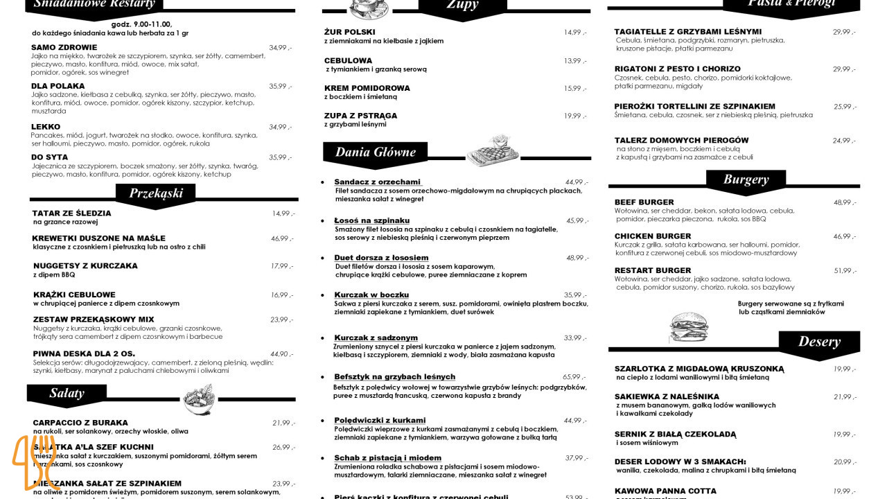 Varia Restauracja Menu