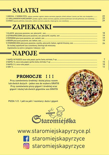 Restauracja Staromiejska Katarzyna Czerwinska Menu