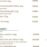 Zajazd Pod Jesionem Menu