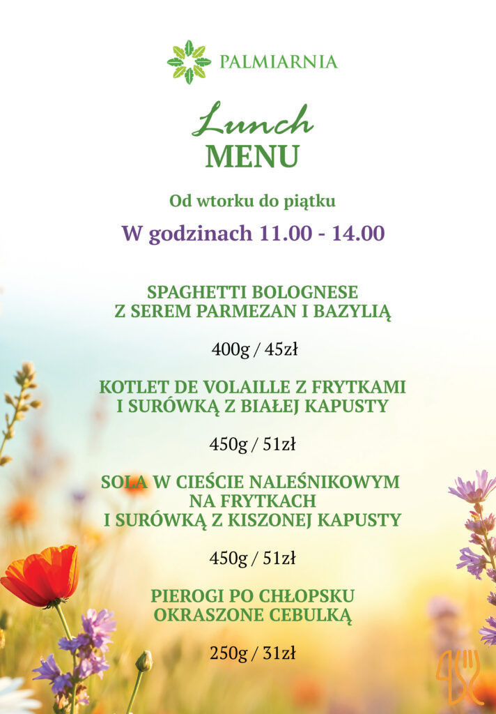 Palmiarnia Menu