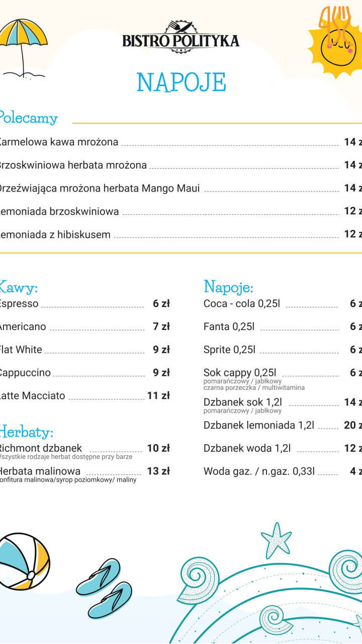 Bistro Polityka Menu