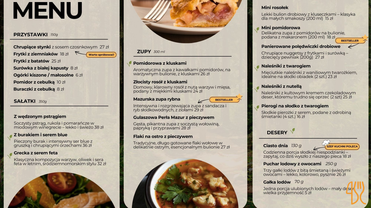 Rusałka Menu