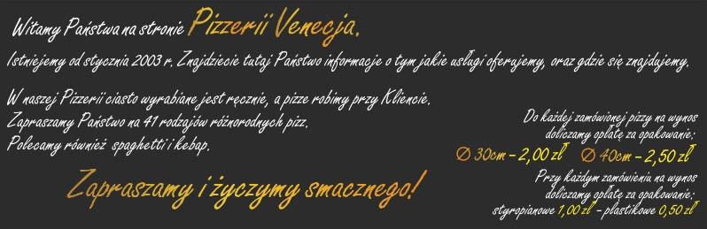 Pizzeria Venecja Menu