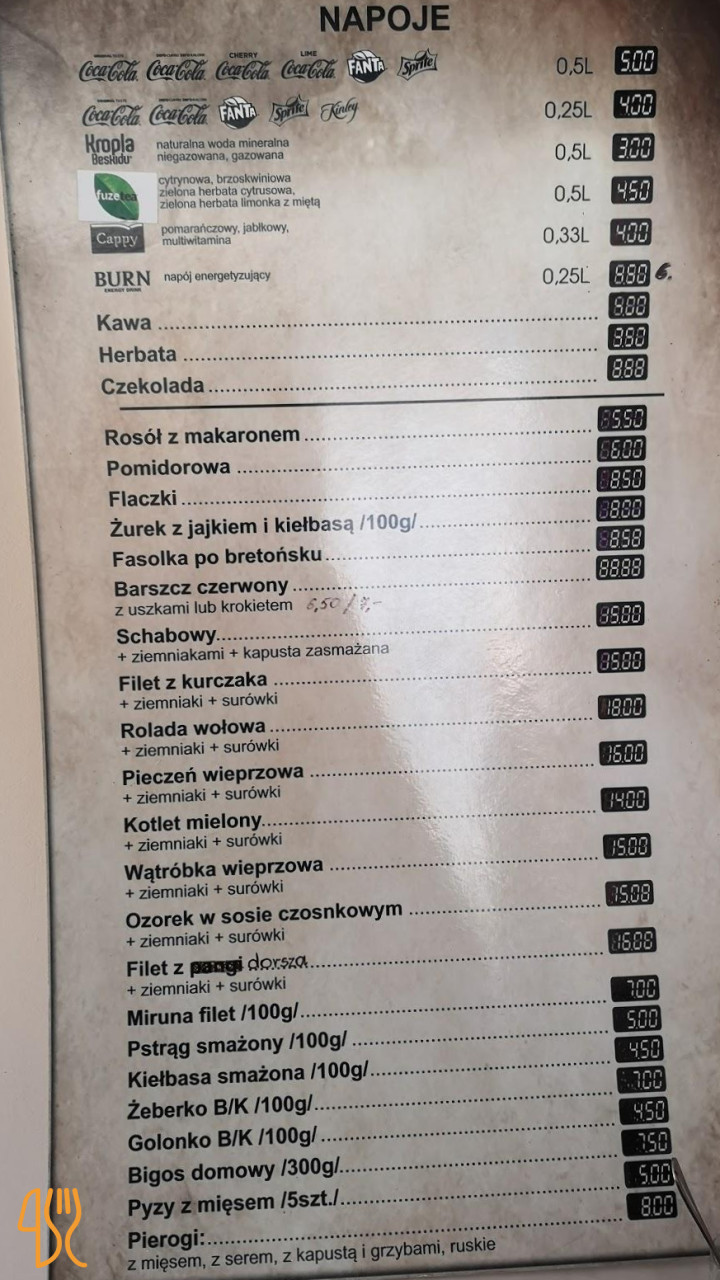 Bingo. Zajazd. Zaręba I. Menu