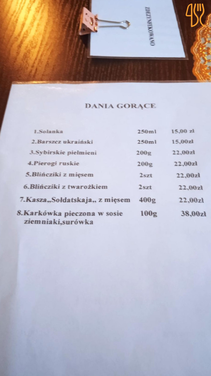 Sasza Menu