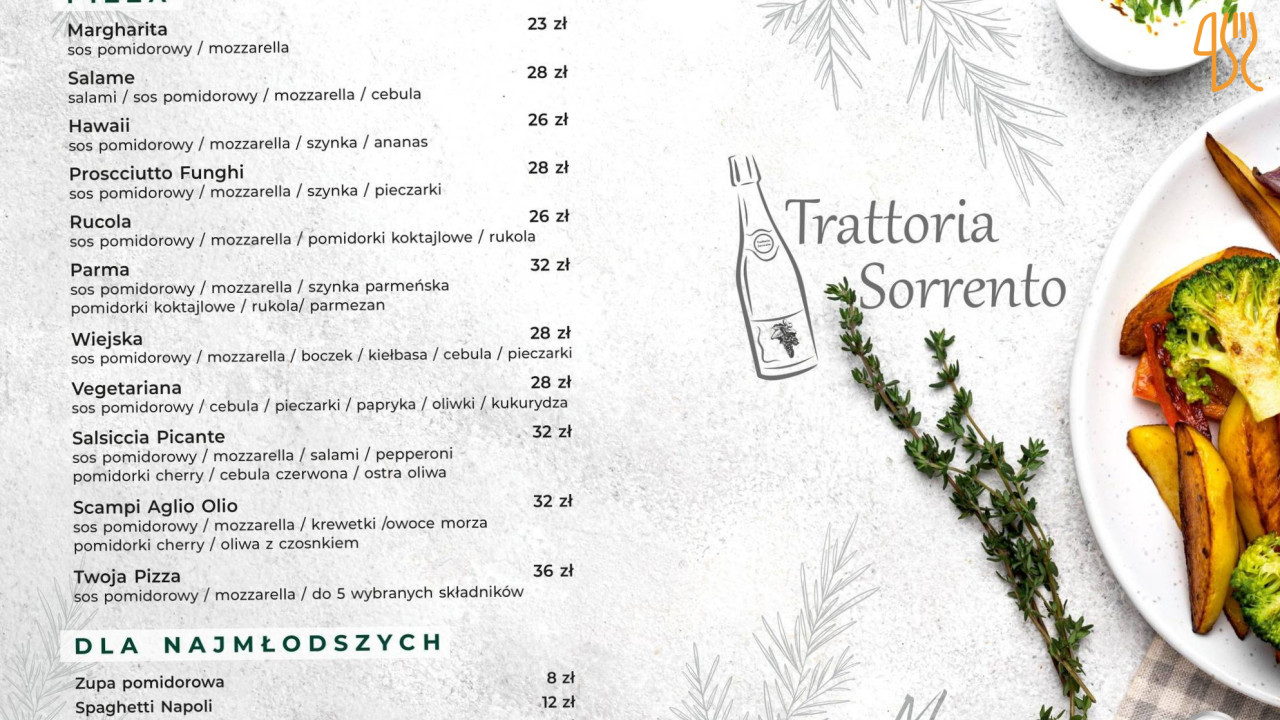 Trattoria Sorrento Menu