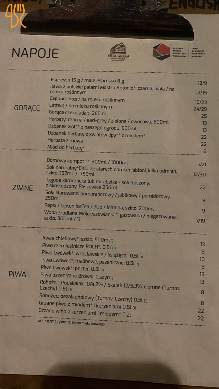 Villa Greta Slow-food Menu