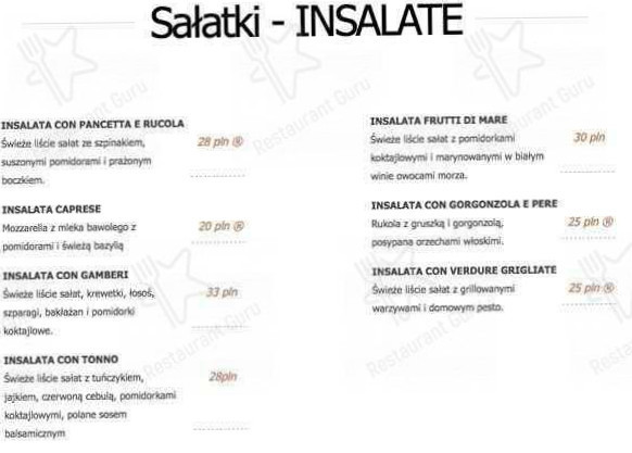Pazzo Italia Menu