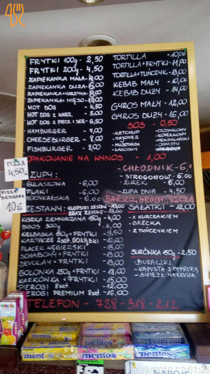 Kebab Lody Menu