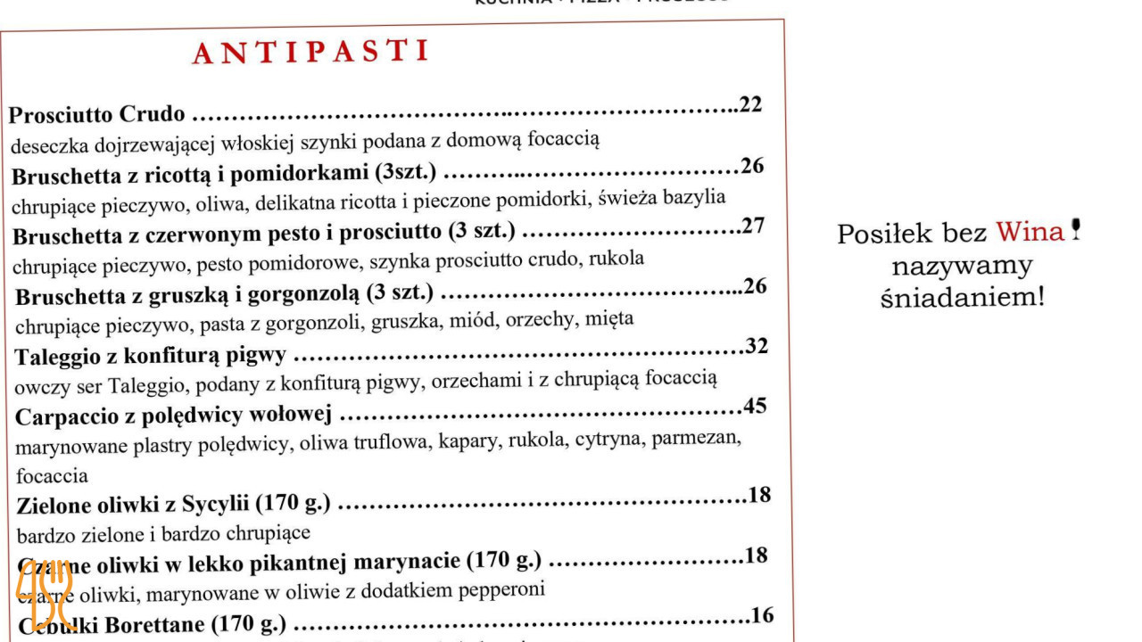 Bergamo Menu