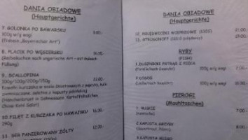 Pod Złotym Kasztanem menu