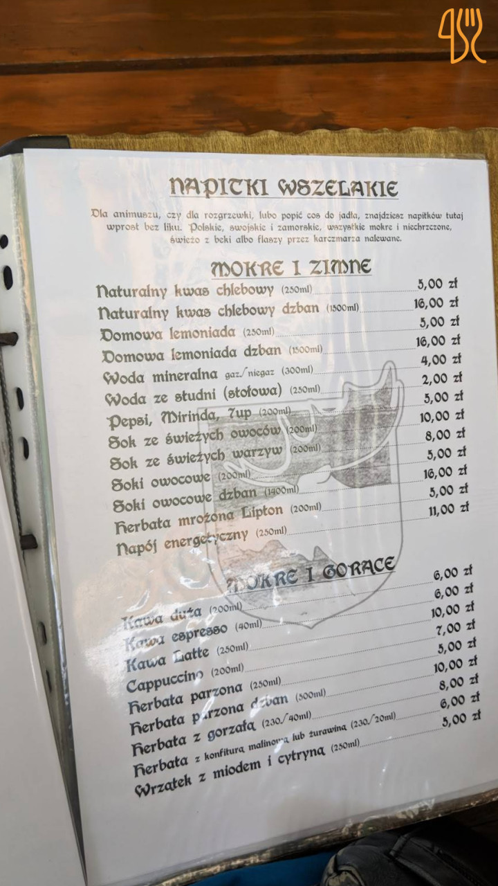 Folwark Nadawki Menu