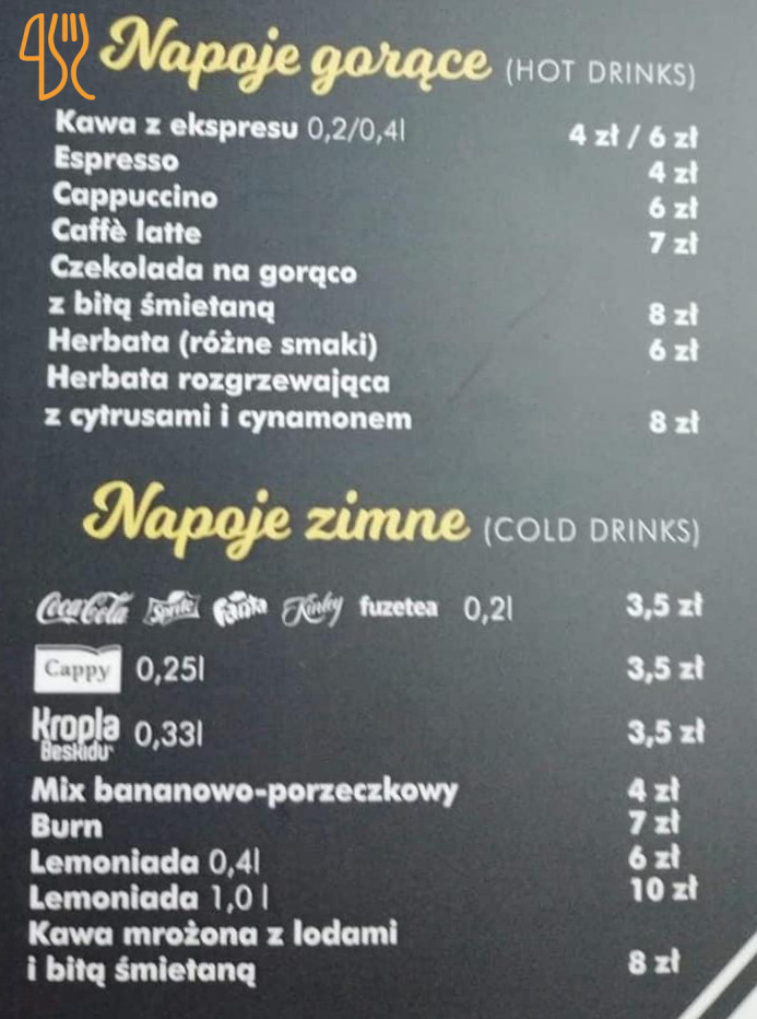 Stara Piwnica Menu