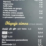 Stara Piwnica Menu